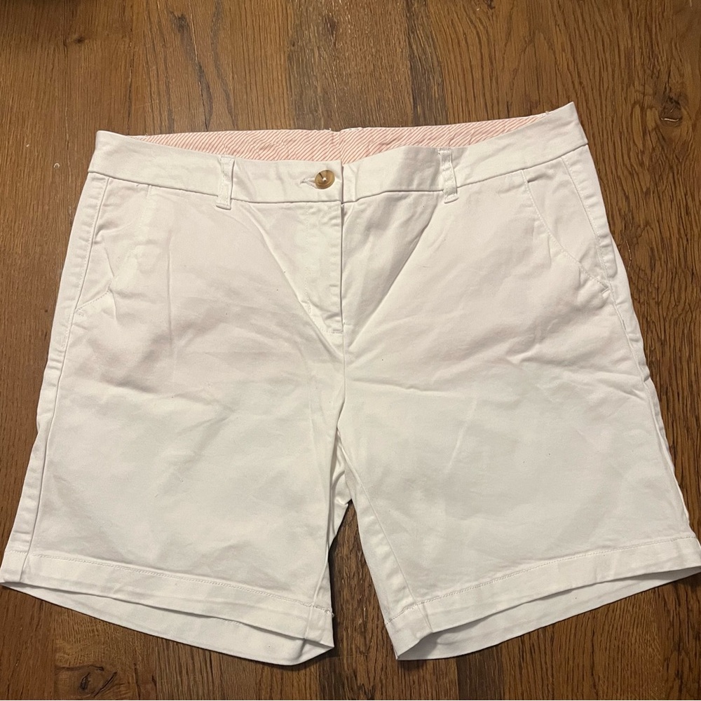 Classic White Cotton Bermuda Shorts